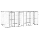 Hondenkennel met dak 9,68 m² gegalvaniseerd staal - AllerleiShop