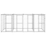 Hondenkennel met dak 9,68 m² gegalvaniseerd staal - AllerleiShop