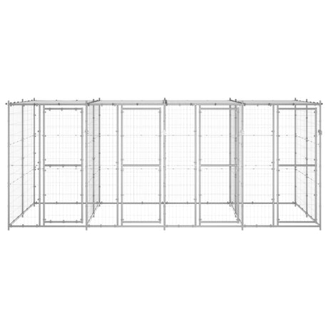 Hondenkennel met dak 9,68 m² gegalvaniseerd staal - AllerleiShop