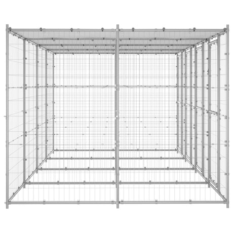 Hondenkennel met dak 9,68 m² gegalvaniseerd staal - AllerleiShop