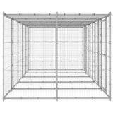 Hondenkennel met dak 12,1 m² gegalvaniseerd staal - AllerleiShop