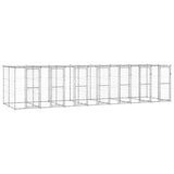 Hondenkennel met dak 16,94 m² gegalvaniseerd staal - AllerleiShop