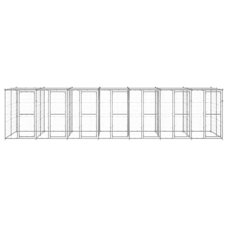 Hondenkennel met dak 16,94 m² gegalvaniseerd staal - AllerleiShop