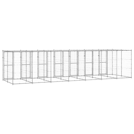 Hondenkennel met dak 16,94 m² gegalvaniseerd staal - AllerleiShop