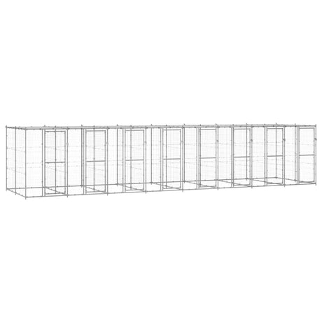 Hondenkennel met dak 19,36 m² gegalvaniseerd staal - AllerleiShop