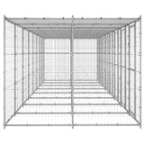 Hondenkennel met dak 19,36 m² gegalvaniseerd staal - AllerleiShop