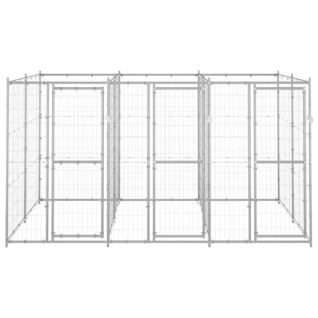 Hondenkennel 7,26 m² gegalvaniseerd staal - AllerleiShop