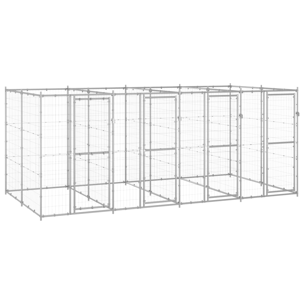 Hondenkennel 9,68 m² gegalvaniseerd staal - AllerleiShop