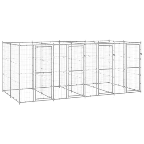 Hondenkennel 9,68 m² gegalvaniseerd staal - AllerleiShop