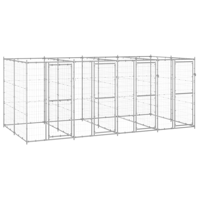 Hondenkennel 9,68 m² gegalvaniseerd staal - AllerleiShop