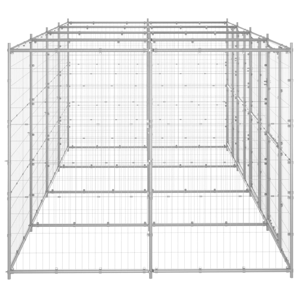 Hondenkennel 9,68 m² gegalvaniseerd staal - AllerleiShop