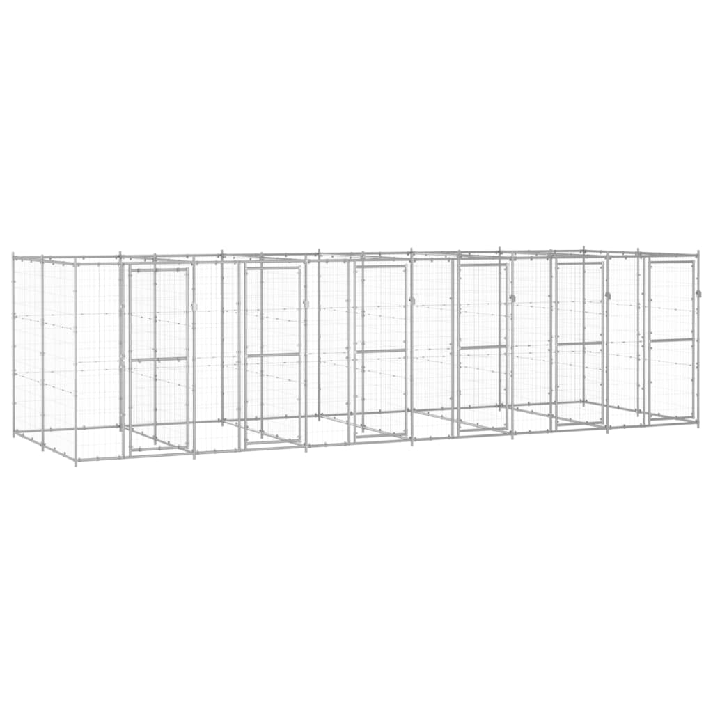 Hondenkennel 14,52 m² gegalvaniseerd staal - AllerleiShop