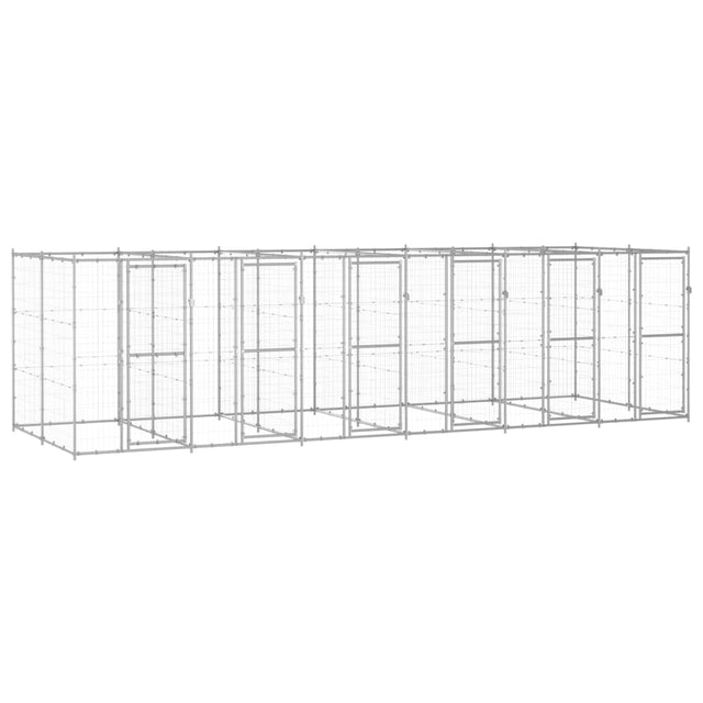 Hondenkennel 14,52 m² gegalvaniseerd staal - AllerleiShop