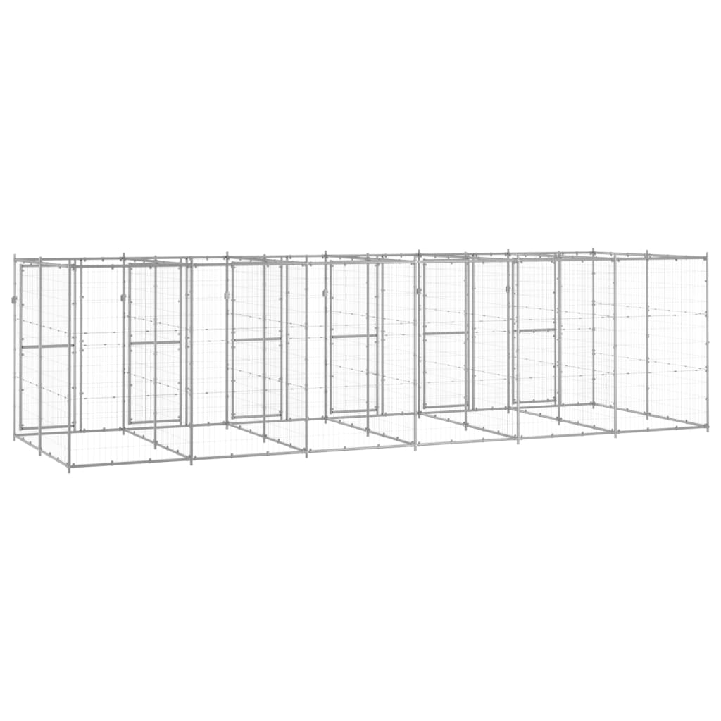 Hondenkennel 14,52 m² gegalvaniseerd staal - AllerleiShop