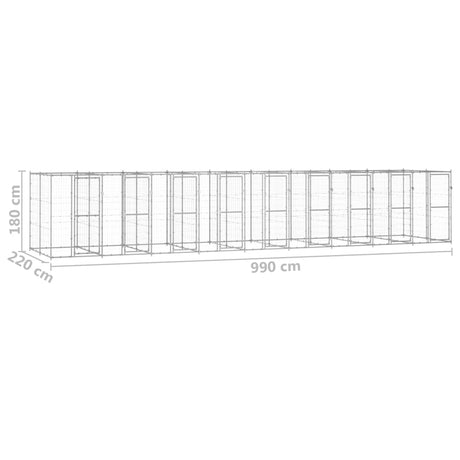 Hondenkennel 21,78 m² gegalvaniseerd staal - AllerleiShop