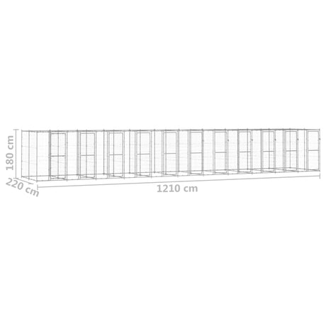 Hondenkennel 26,62 m² gegalvaniseerd staal - AllerleiShop