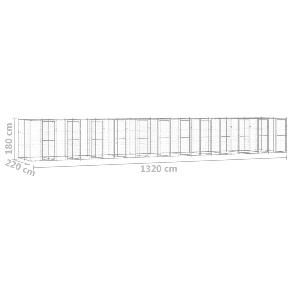 Hondenkennel 29,04 m² gegalvaniseerd staal - AllerleiShop