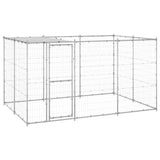 Hondenkennel met dak 7,26 m² gegalvaniseerd staal - AllerleiShop