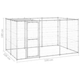 Hondenkennel met dak 7,26 m² gegalvaniseerd staal - AllerleiShop