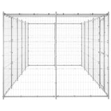 Hondenkennel met dak 12,1 m² gegalvaniseerd staal - AllerleiShop