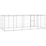 Hondenkennel met dak 12,1 m² gegalvaniseerd staal - AllerleiShop