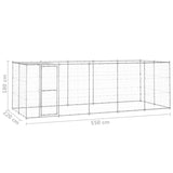 Hondenkennel met dak 12,1 m² gegalvaniseerd staal - AllerleiShop