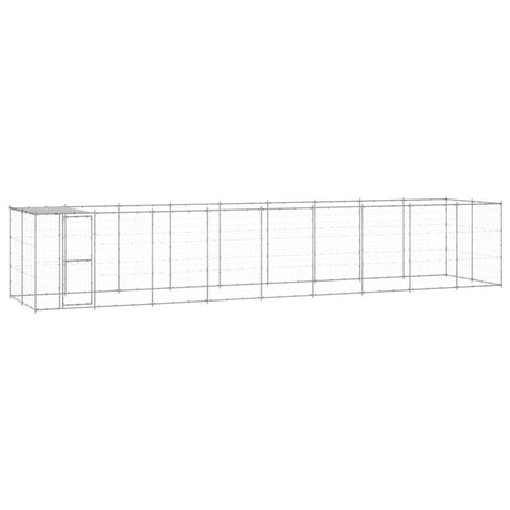 Hondenkennel met dak 21,78 m² gegalvaniseerd staal - AllerleiShop