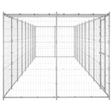 Hondenkennel met dak 21,78 m² gegalvaniseerd staal - AllerleiShop