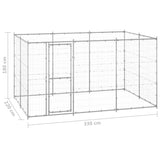 Hondenkennel 7,26 m² gegalvaniseerd staal - AllerleiShop