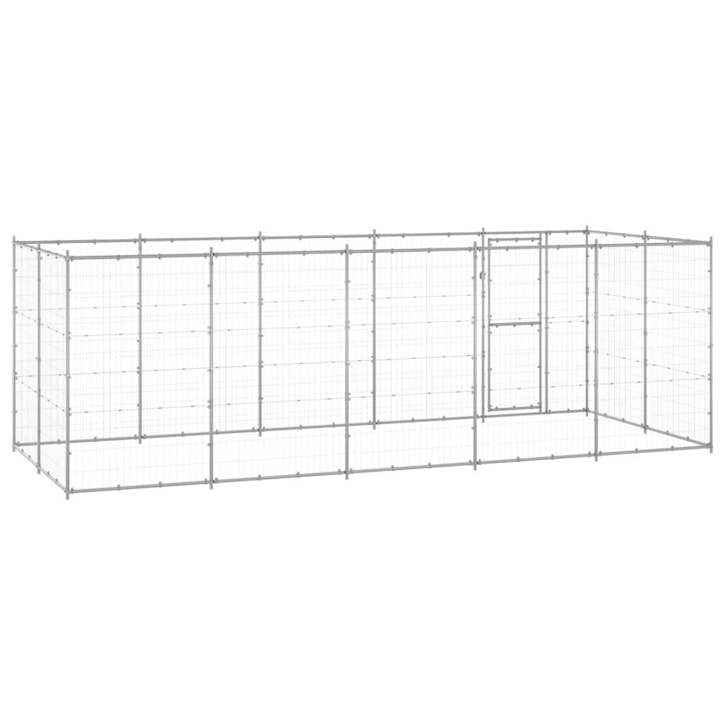 Hondenkennel 12,1 m² gegalvaniseerd staal - AllerleiShop