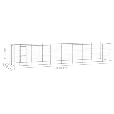 Hondenkennel 21,78 m² gegalvaniseerd staal - AllerleiShop