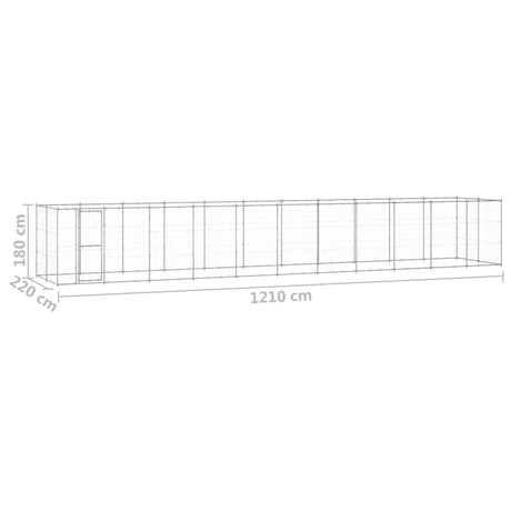 Hondenkennel 26,62 m² gegalvaniseerd staal - AllerleiShop