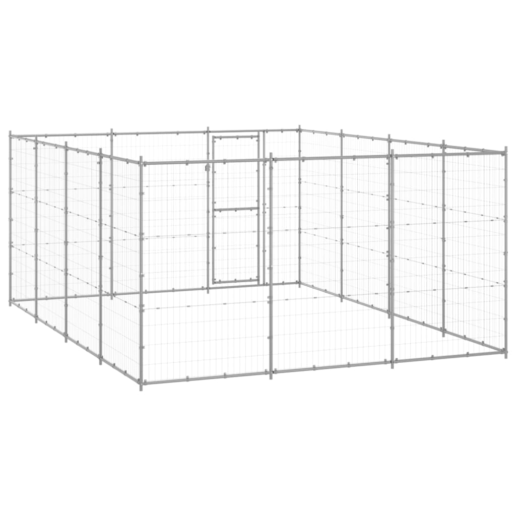 Hondenkennel 14,52 m² gegalvaniseerd staal - AllerleiShop