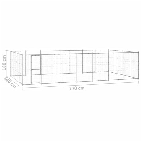 Hondenkennel 33,88 m² gegalvaniseerd staal - AllerleiShop