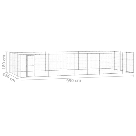 Hondenkennel 43,56 m² gegalvaniseerd staal - AllerleiShop