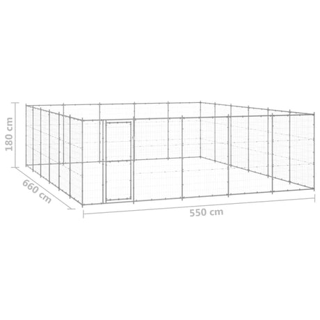 Hondenkennel 36,3 m² gegalvaniseerd staal - AllerleiShop