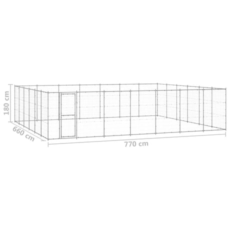 Hondenkennel 50,82 m² gegalvaniseerd staal - AllerleiShop