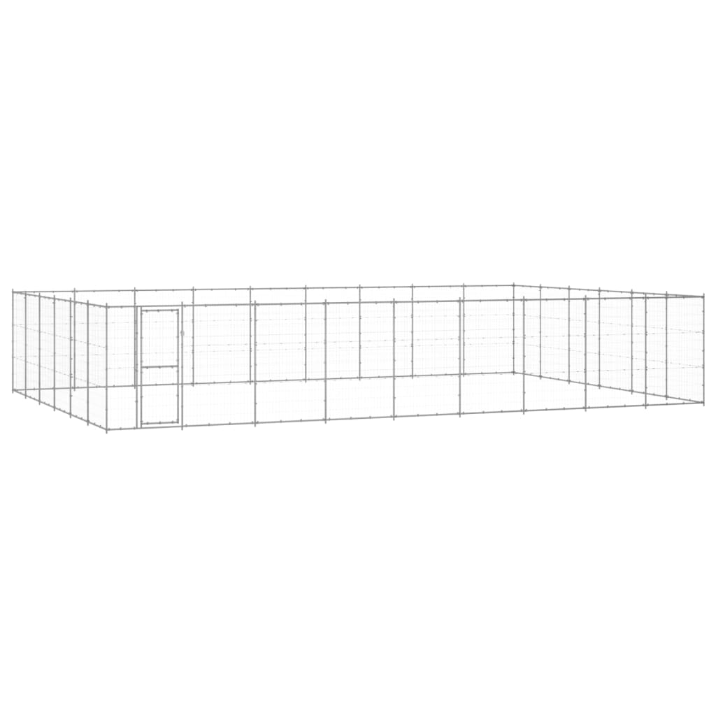 Hondenkennel 65,34 m² gegalvaniseerd staal - AllerleiShop