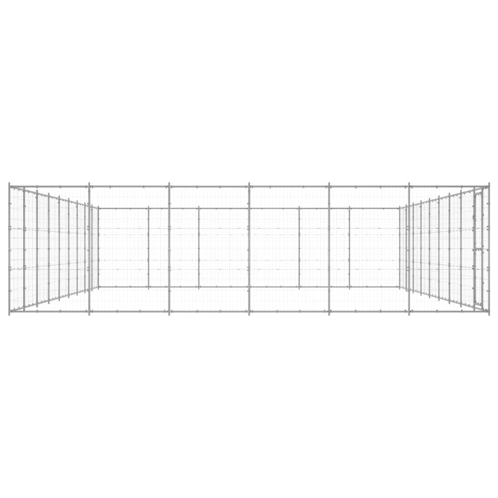 Hondenkennel 65,34 m² gegalvaniseerd staal - AllerleiShop