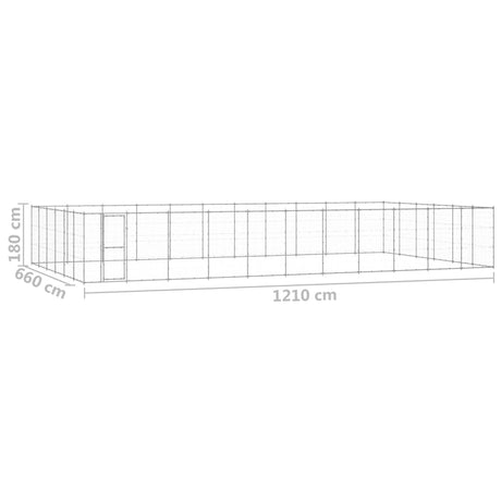 Hondenkennel 79,86 m² gegalvaniseerd staal - AllerleiShop