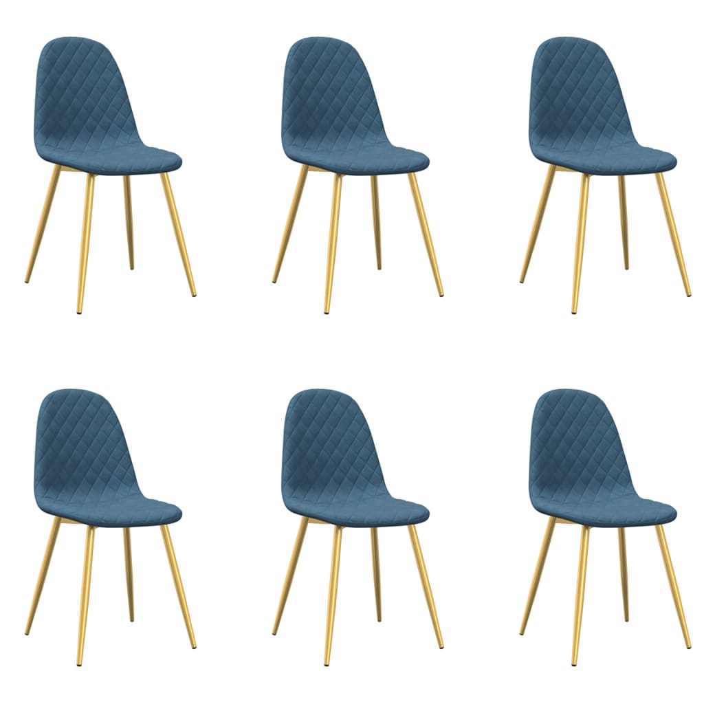 Eetkamerstoelen 6 st fluweel blauw - AllerleiShop