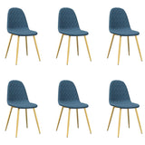 Eetkamerstoelen 6 st fluweel blauw - AllerleiShop