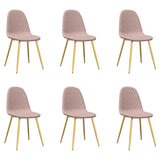 Eetkamerstoelen 6 st fluweel roze - AllerleiShop