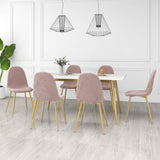 Eetkamerstoelen 6 st fluweel roze - AllerleiShop