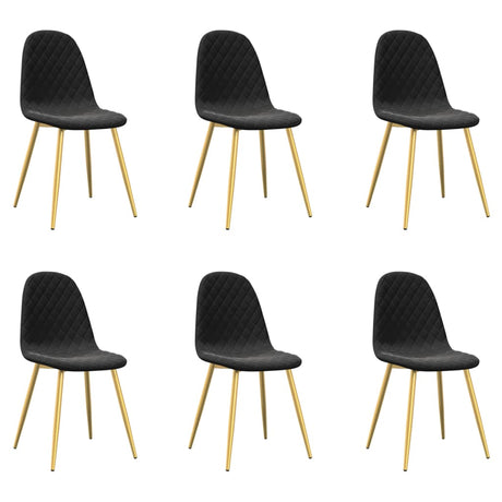 Eetkamerstoelen 6 st fluweel zwart - AllerleiShop