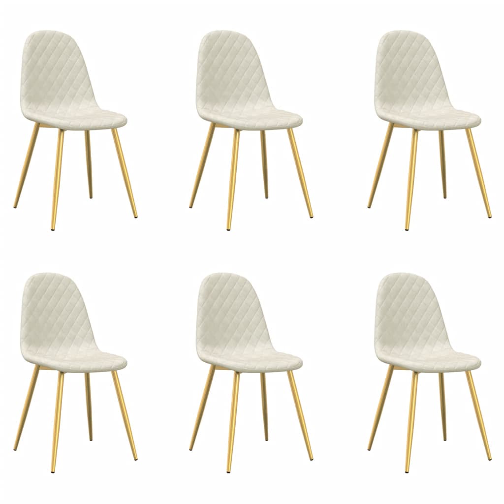 Eetkamerstoelen 6 st fluweel crèmewit - AllerleiShop