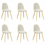 Eetkamerstoelen 6 st fluweel crèmewit - AllerleiShop