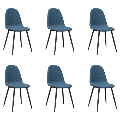 Eetkamerstoelen 6 st fluweel blauw - AllerleiShop