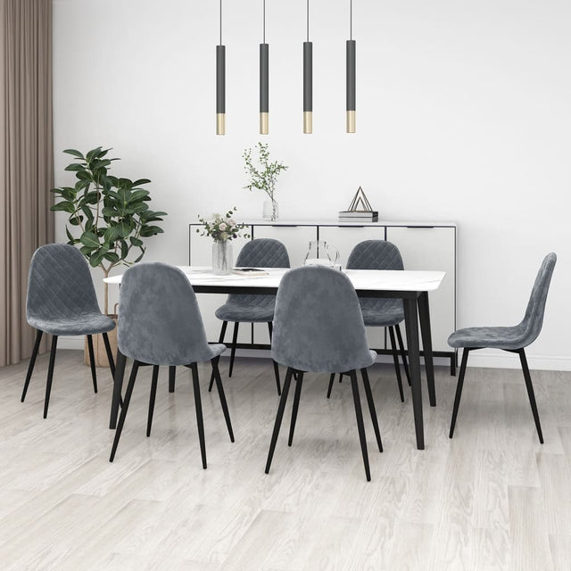 Eetkamerstoelen 6 st fluweel donkergrijs - AllerleiShop