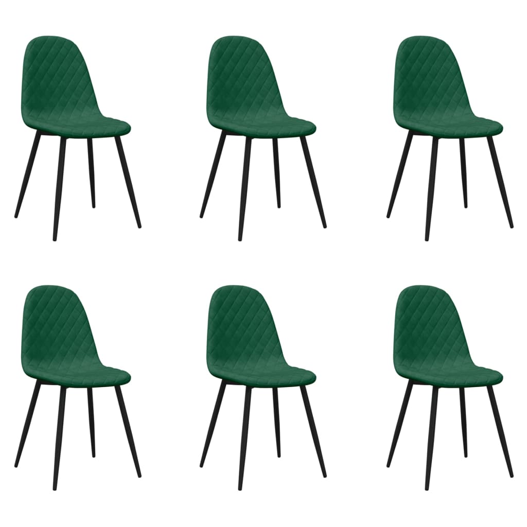 Eetkamerstoelen 6 st fluweel donkergroen - AllerleiShop